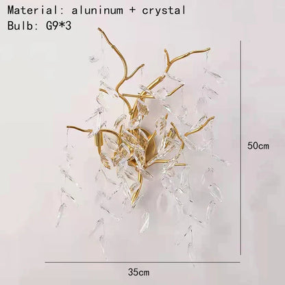 DecorBites™ Gold Aluminium Crystal Chandelier for Elegant Dining Room Lighting