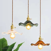 Modern Colorful Glass and Copper Pendant Light