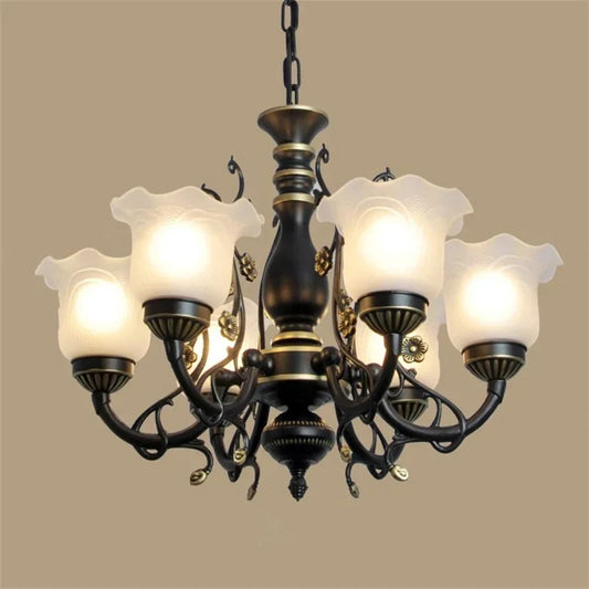 DecorBites™ Glass Shade Ceiling Chandelier for Home Decor Lighting