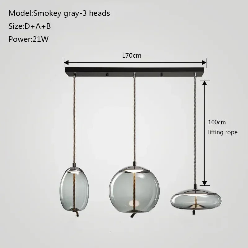 DecorBites™ Glass Chandelier Knot Pendant Lamp for Bedroom Kitchen Dining Room