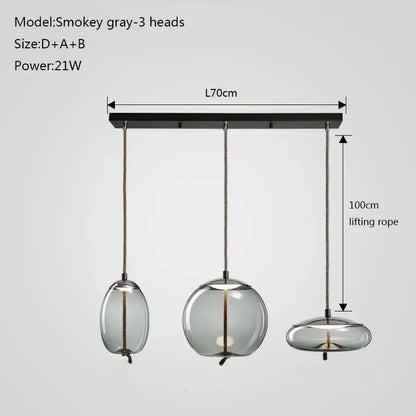 DecorBites™ Glass Chandelier Knot Pendant Lamp for Bedroom Kitchen Dining Room