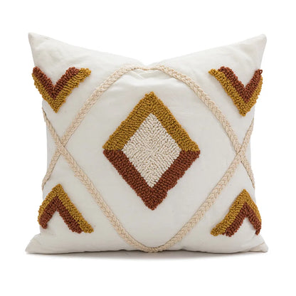 DecorBites™ Boho Loop Tufted Tassel Pillow Cover - Ethnic Embroidered Decorative Cushion