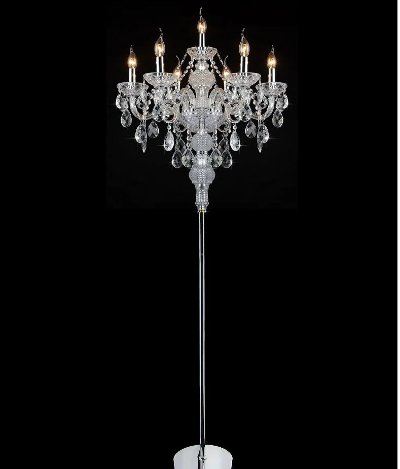 DecorBites™ Crystal Floor Lamp: Modern French Style for Living, Bedroom, Dining, Kitchen