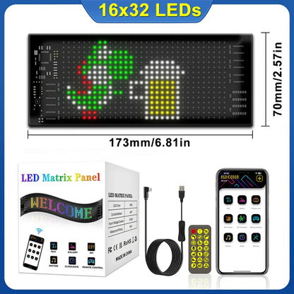 DecorBites™ LED Matrix Panel: Bluetooth Programmable Logo Display for Car Windows