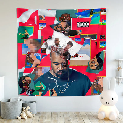 DecorBites™ Kanye's West Wall Tapestry: Music Album Cover Poster for Bedroom Decoration