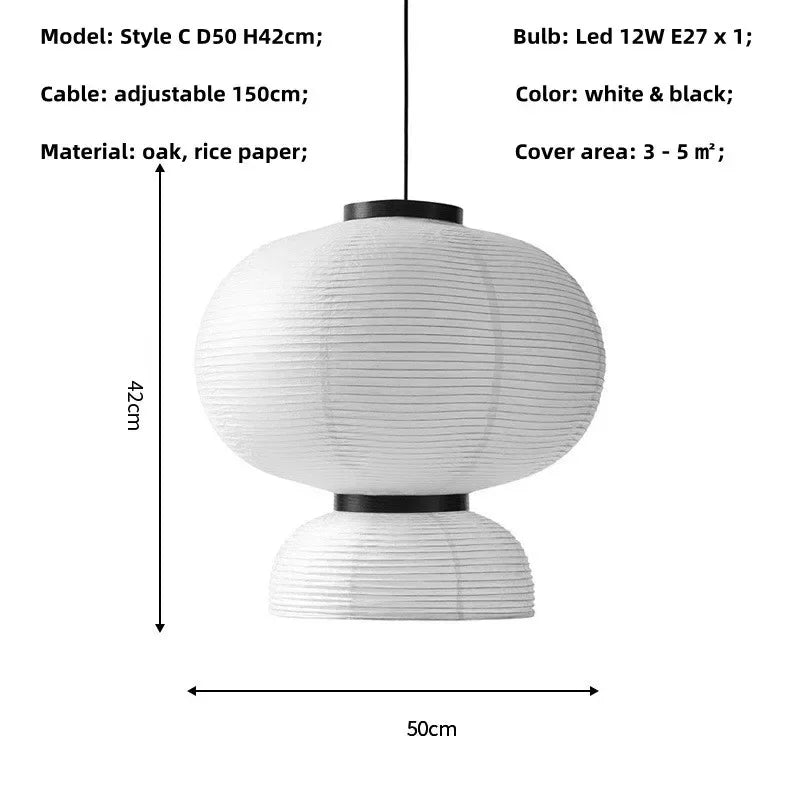 DecorBites™ Japanese Paper Pendant Lights Dining Room Chandelier