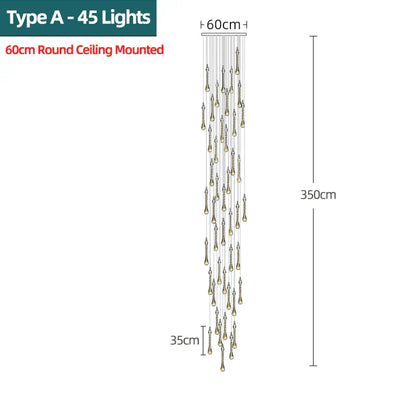 Lámparas de araña DecorBites™ Crystal Water Drop: Iluminación LED moderna y lujosa para dormitorio, bar y decoración.