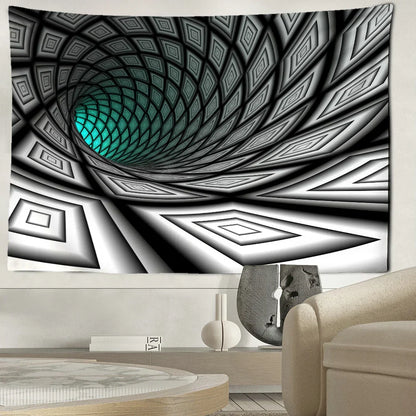 Decobites Vertigo Black Hole Abstract Art Tapestry Wall Hanging for Hippie Home Decor