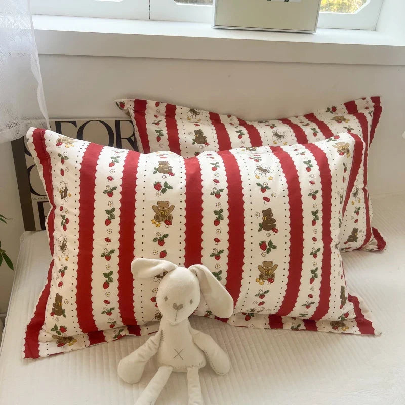 Funda de Almohada de Algodón Floral Coreano Decorbites™ 40x60cm, 48x74cm, 50x80cm, Cubierta para Cojín de Hogar
