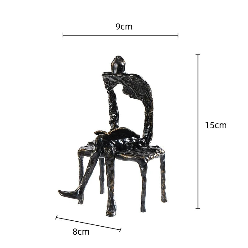 ديكور بايتس™ تمثال لاعبة جمباز مصنوع يدويًا من المعدن، ديكور منزلي، تمثال طاولة، إكسسوار نحت