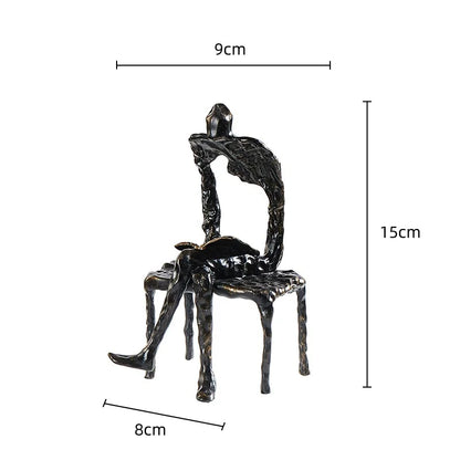 ديكور بايتس™ تمثال لاعبة جمباز مصنوع يدويًا من المعدن، ديكور منزلي، تمثال طاولة، إكسسوار نحت