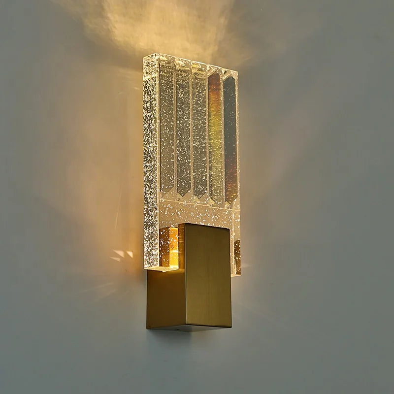 DecorBites™ Gold Crystal Wall Light Luxury Modern K9 Crystal Interior Wall Lamp