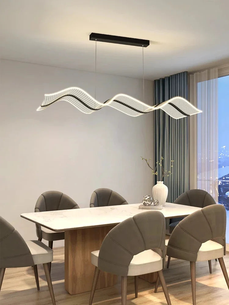 DecorBites™ LED Wave Pendant Light for Living Room Kitchen Decor - Indoor Hanging Lights