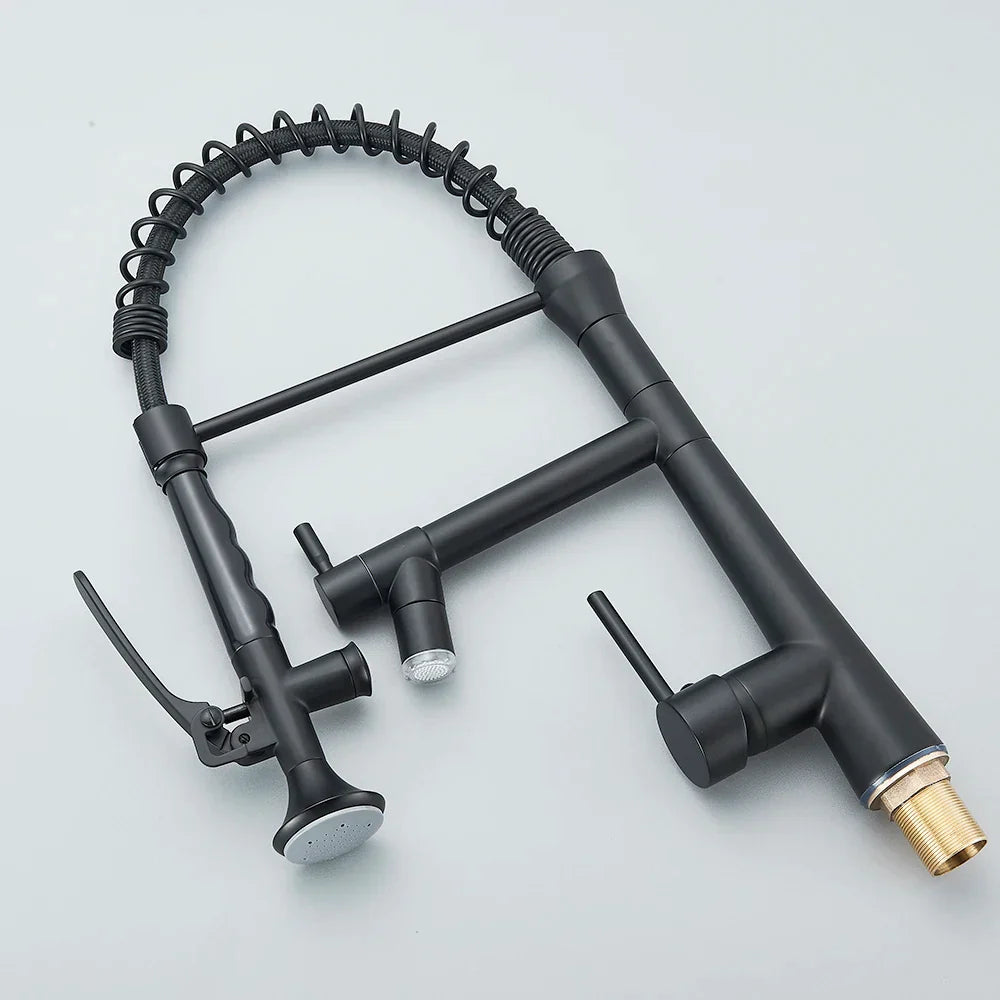 DecorBites™ Dual Spout LED Kitchen Faucet 360 Rotate Hot Cold Mixer for Stylish Sink