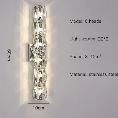 DecorBites™ Crystal Wall Lamp: Nordic LED Luxury Design, Art Gold/Chrome for Living Room, Bedroom