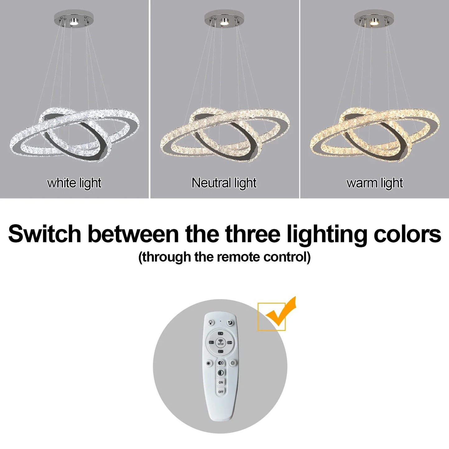 DecorBites™ Crystal Chandelier: Luxury LED Pendant Lighting for Living & Dining Room