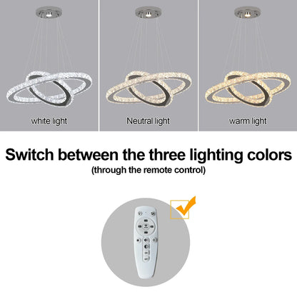 DecorBites™ Crystal Chandelier: Luxury LED Pendant Lighting for Living & Dining Room