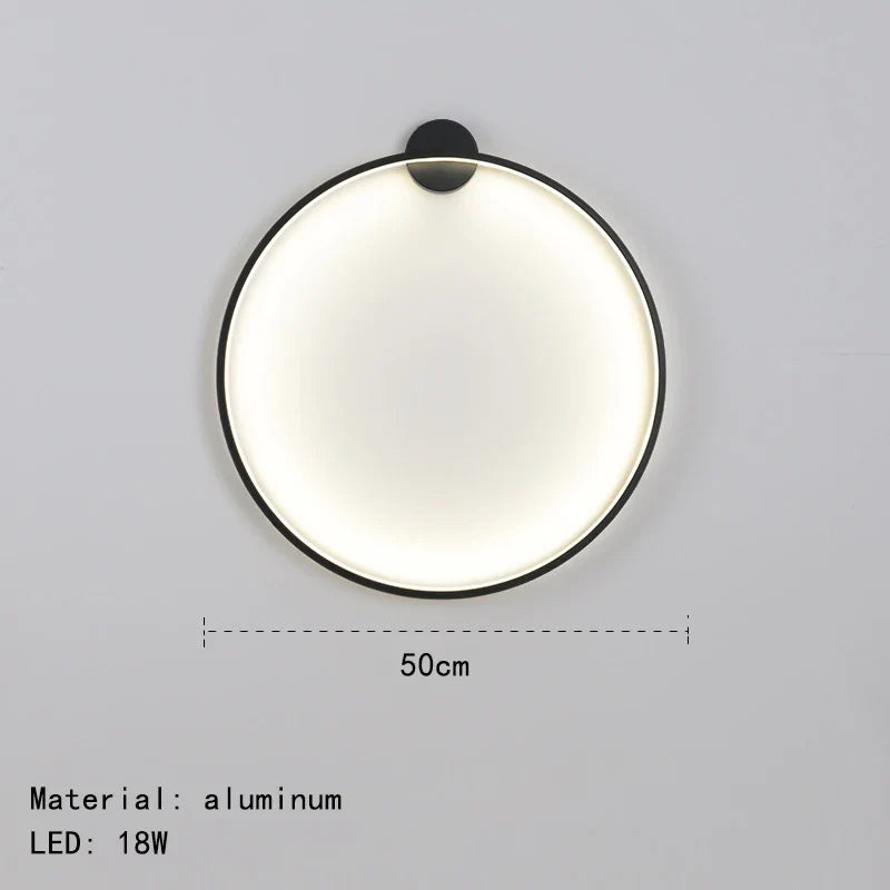 Decorbites™ Anillo Dorado Negro LED Luz de Pared para Salón Dormitorio Lámpara de Pared