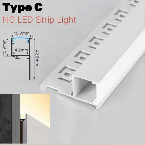 قناة خط الخصر المُدمجة ذات الملف الألومنيوم LED من DecorBites™ لزوايا الإضاءة الخلفية