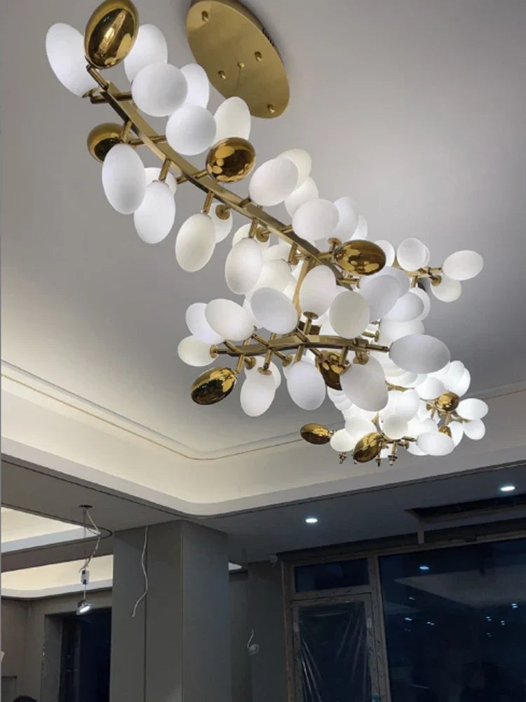 Lámparas colgantes de cristal en forma de candelabro de uva dorada Decorbites™ para sala de estar y comedor