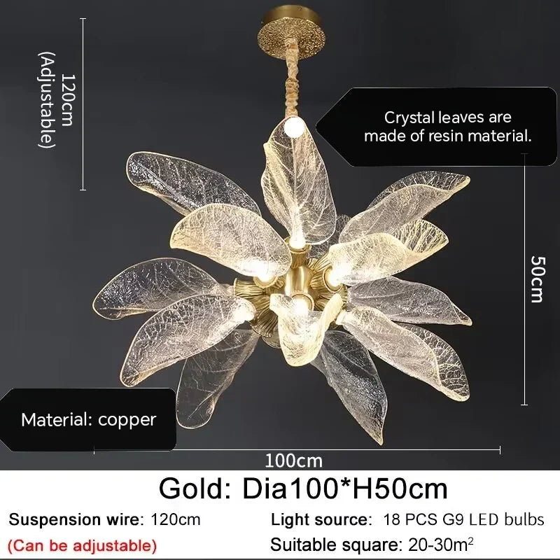 DecorBites™ Elegant Copper Chandelier Light for Kitchen Dining Living Room - Modern Luxury Crystal Lamp