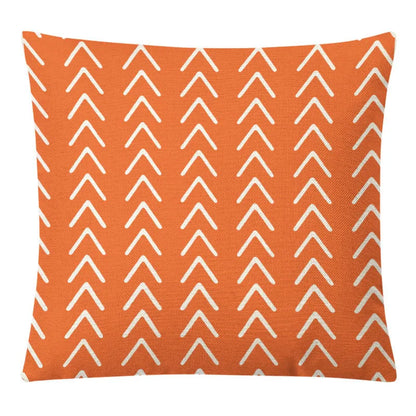 غطاء وسادة من الكتان الأصفر الهندسي من DecorBites™ للديكور العصري 45×45 سم