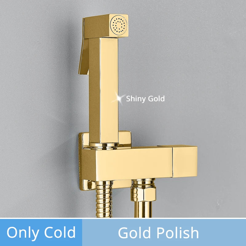 DecorBites™ Brass Bidet Faucet Single Cold Water Toilet Handle Jet Sprayer Mixer