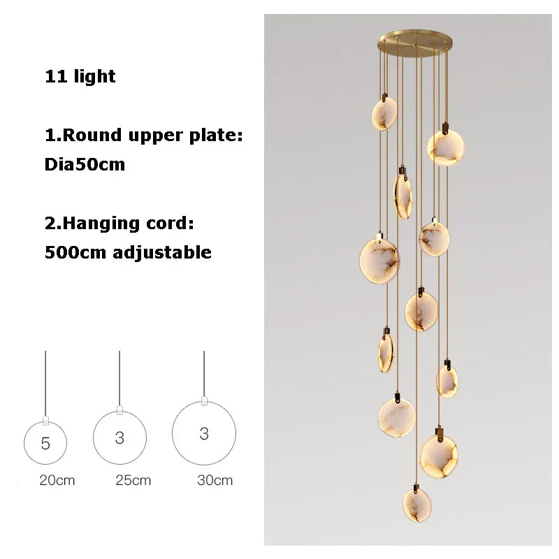 DecorBites™ LED Marble Gold Chandelier for Living Room, 2025 Trend Lustre Lighting