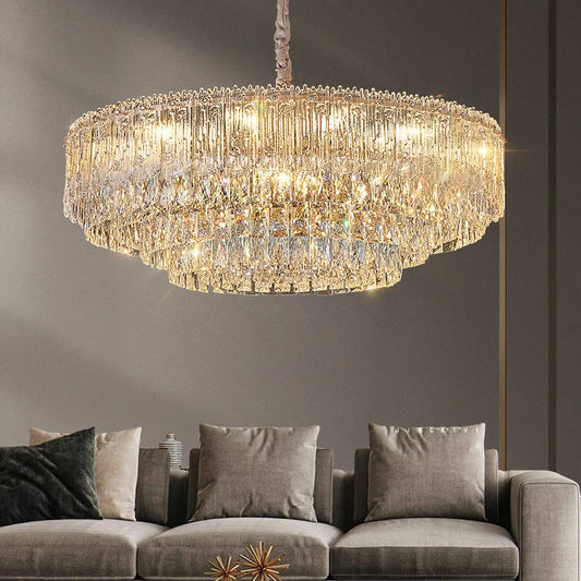 DecorBites™ Crystal Chandelier: Luxury Modern Room Lighting for Living Room, Dining Room, Bedroom