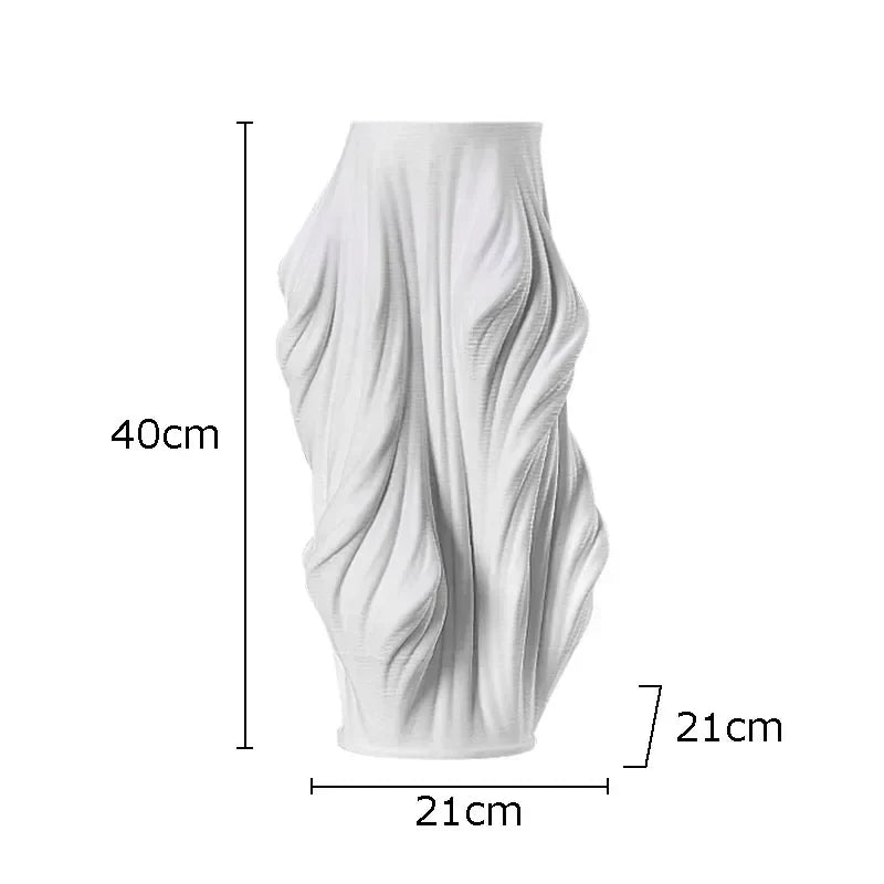 DecorBites™ Ceramic Vase with Artificial Flowers for Desk Decoration and Room Aesthetics