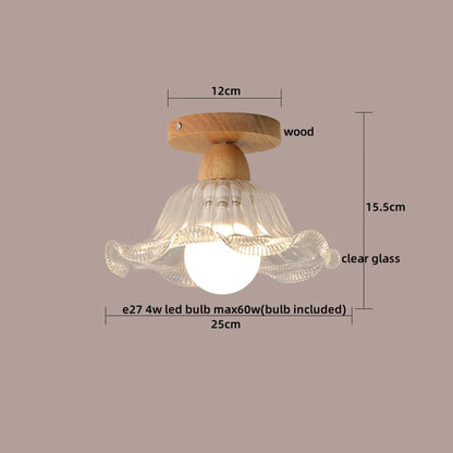 DecorBites™ Clear Glass LED Ceiling Light Fixture for Modern Home Aisle Balcony Restaurant Hallway Lighting