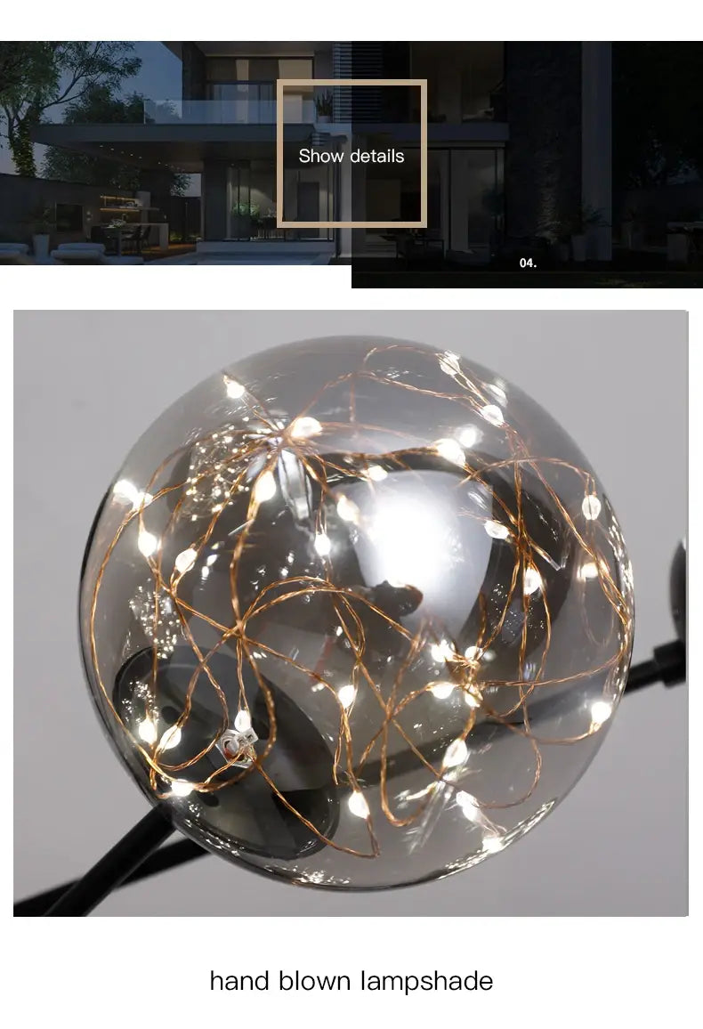 DecorBites™ Luxury Glass Ball Nordic Chandeliers - Dimmable