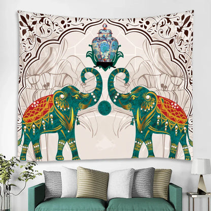 DecorBites™ Elephant Tarot Psychedelic Tapestry for Home Decor and Yoga Room Zen Vibes