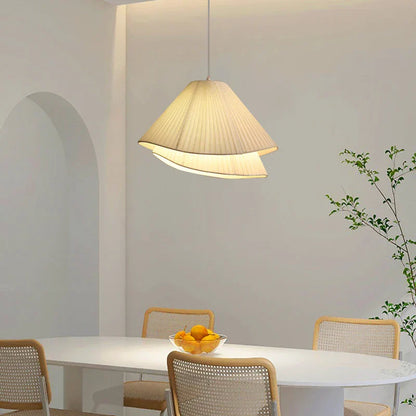 DecorBites™ Cream Fabric LED Pendant Chandelier for Nordic Minimalist Home Decor