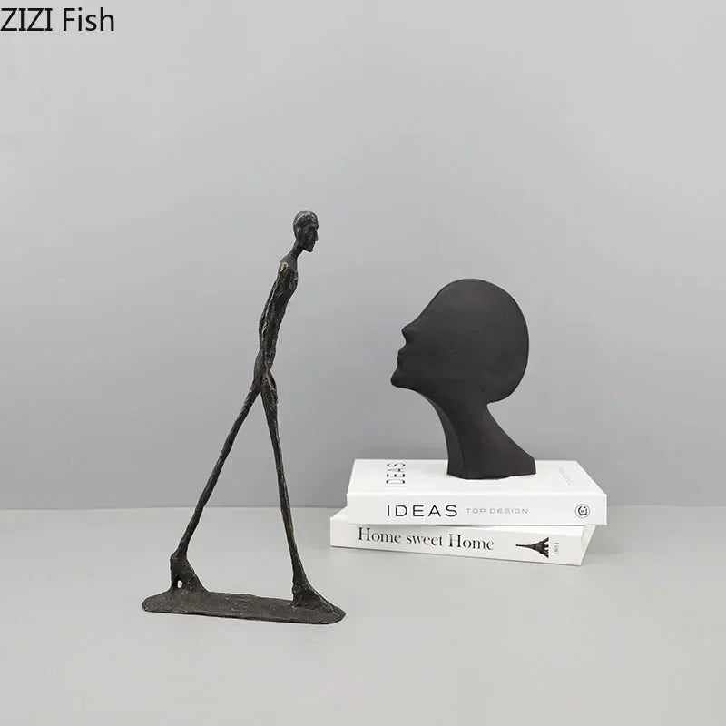 DecorBites™ Abstract Cast Iron Acrobatics Sculpture Desk Decoration Slender Figures