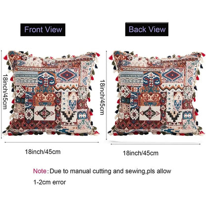 DecorBites™ Ethnic Boho Throw Pillow Covers for Couch - Bohemian Farmhouse Decor
