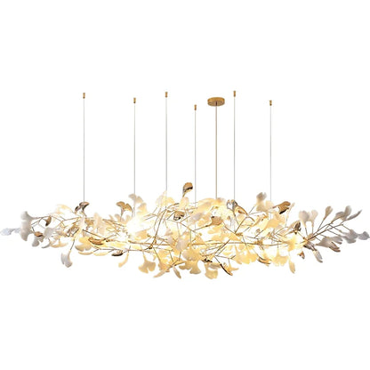 DecorBites™ Luxe Ginkgo Leaves Chandelier Pendant Light for Living Room Bedroom
