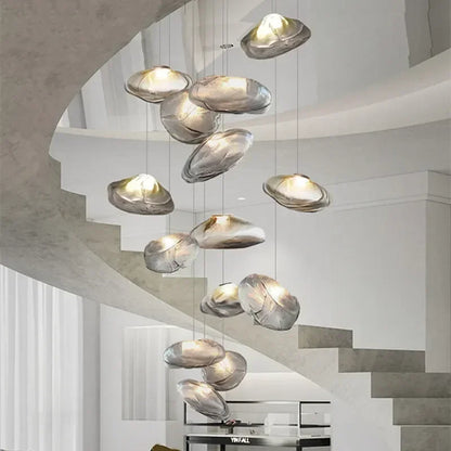 DecorBites™ Glass LED Chandelier Lighting for Modern Stairs, Dining Room, and Home Bar