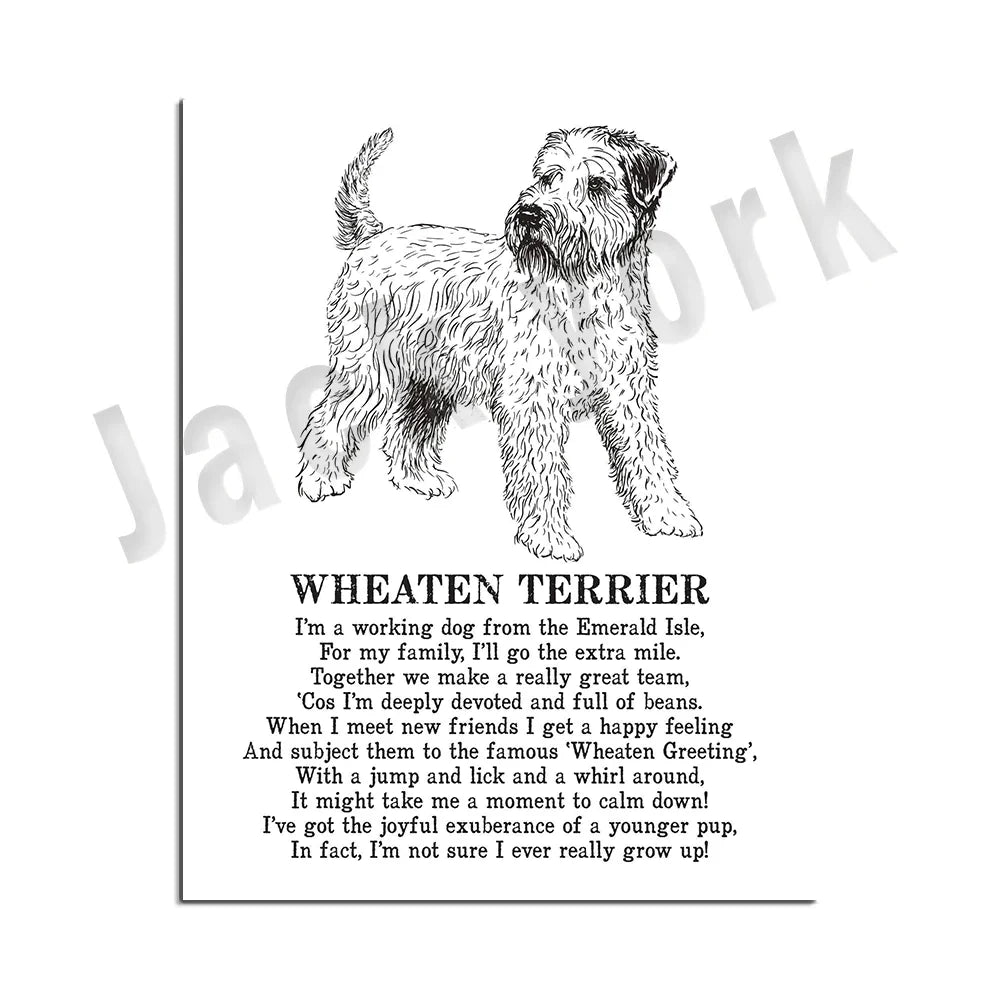 DecorBites™ Dog Breed Poster featuring Rhodesian Ridgeback, Havanese, and More