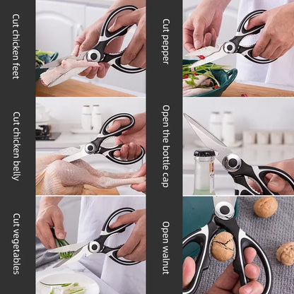 DecorBites™ Kitchen Scissors - Stainless Steel Multifunctional Household Scissors for Food Preparation