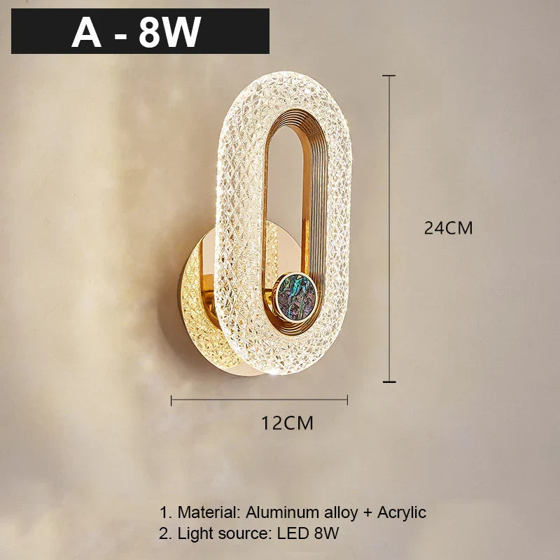 Lámpara de pared LED de cristal DecorBites™: Apliques nórdicos modernos para la decoración de la sala de estar o el dormitorio.