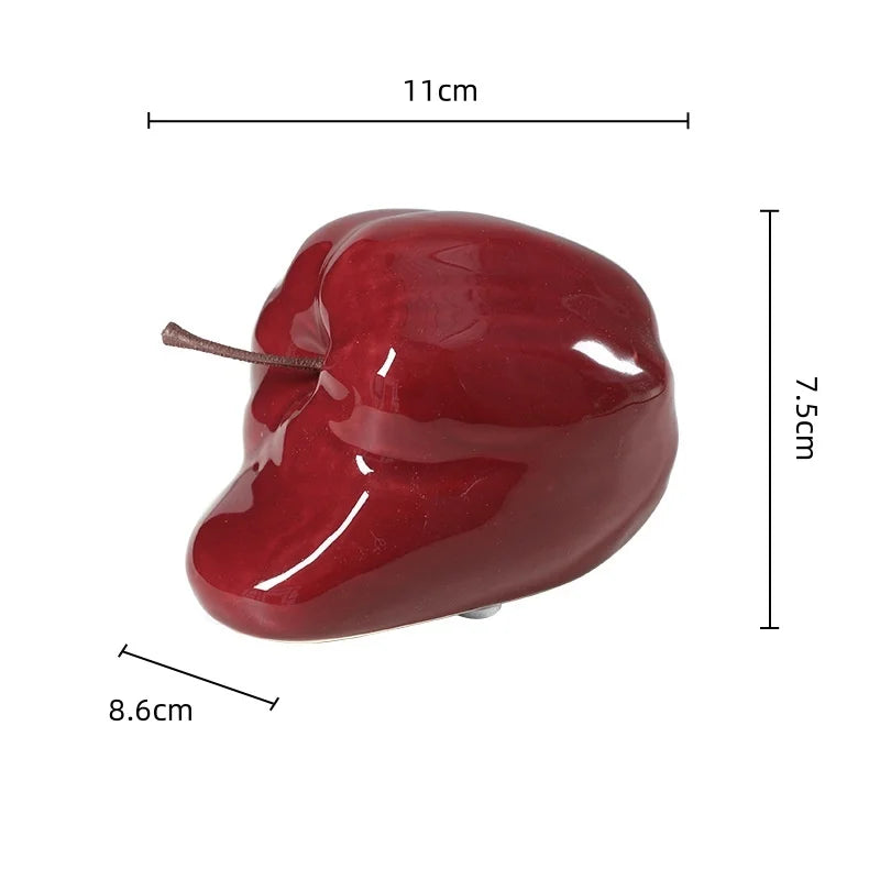 ديكور بايتس™ - زخارف سيراميك تجريدية على شكل تفاحة ذائبة - ديكور منزلي - حرف يدوية