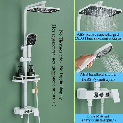 DecorBites™ Digital Display Thermostatic Shower Faucet Set Rainfall Shower Mixer