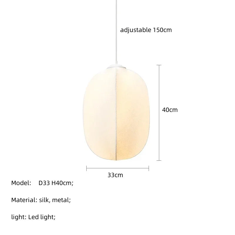 Silk Nordic Pendant Light Wabi Sabi D60cm