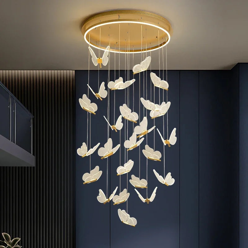 DecorBites™ Butterfly LED Chandelier for Villa Duplex Living Room Decoration