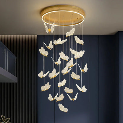 DecorBites™ Butterfly LED Chandelier for Villa Duplex Living Room Decoration