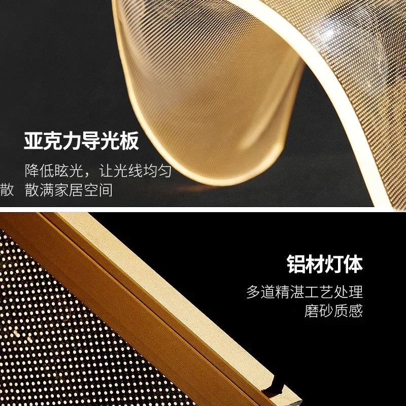 DecorBites™ LED Chandelier: Modern Adjustable Hanging Lamp for Living Room and Staircase Lighting