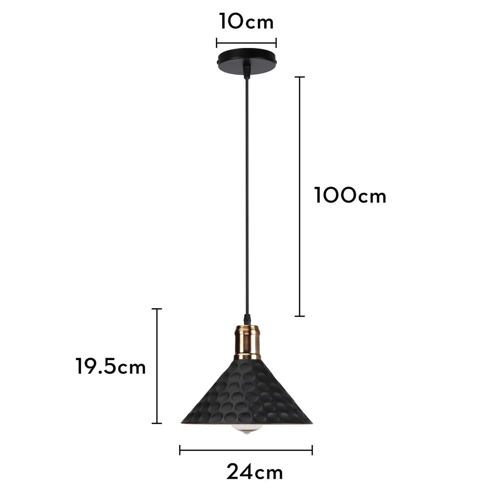 DecorBites™ Black Aluminium Modern Pendant Light for Living Room Dining Table Decor