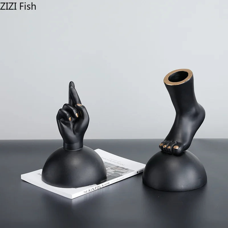 DecorBites™ Hand & Foot Statue Artwork: Abstract Sculpture Ornaments for Room Decor