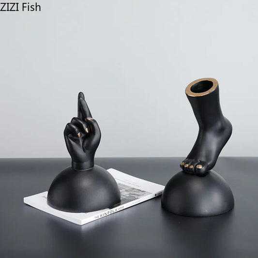 DecorBites™ Hand & Foot Statue Artwork: Abstract Sculpture Ornaments for Room Decor